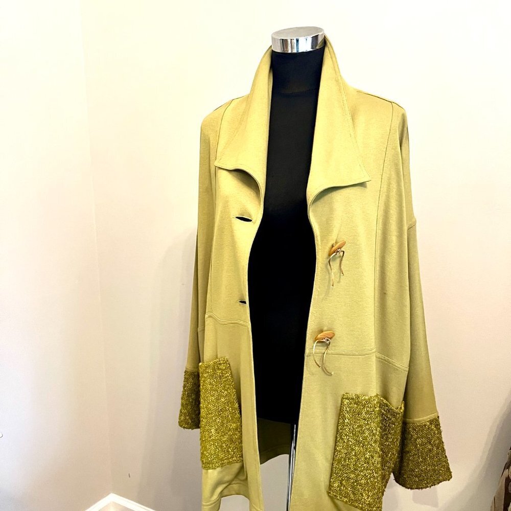 NWT Vintage Lauren Vidal Unique Sweater Blazer Jacket Green sweater cardigan XL